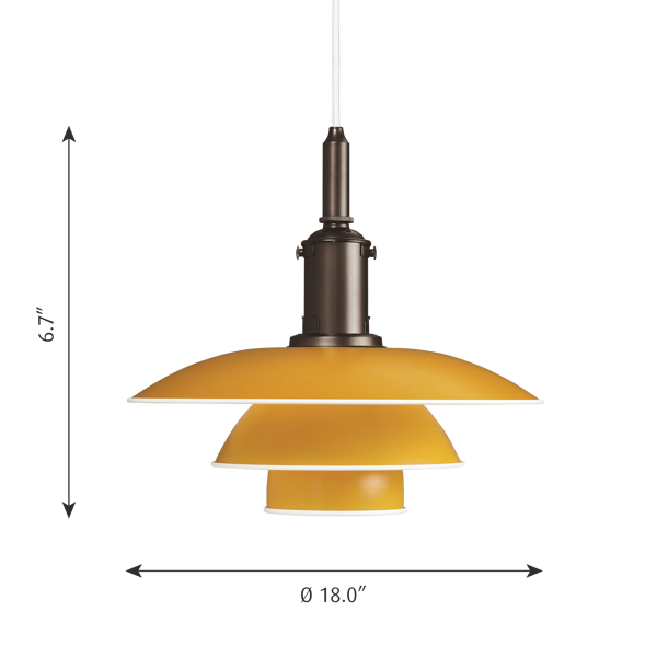 PH 3½-3 Metal Pendant (US) dimensions